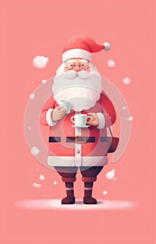 merry man santa male celebrate christmas home holiday mug claus cute. Generative AI.
