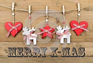 MERRY X-MAS card with decoration