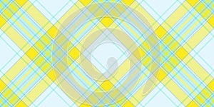 Merry plaid tartan textile, cute fabric seamless background. Chequered texture vector pattern check in light and yellow colors