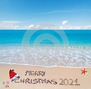 Merry sandy Christmas 2021 at the beach