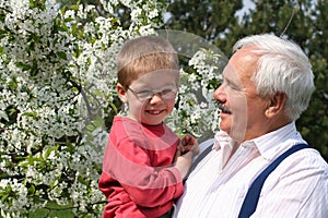 Merry spring with grandfather