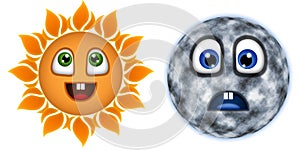 Merry, the sun and the moon is sad