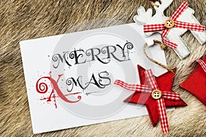 Merry Xmas card with text