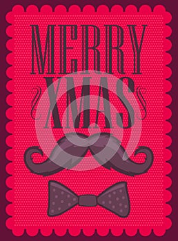 Merry Xmas - Moustache and bowtie