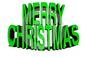 Merry Christmas 3d typography