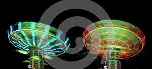 Merrygoround in motion isolated on black