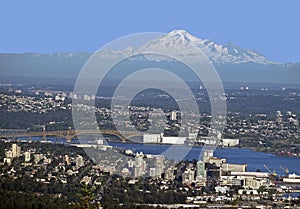 Merto Vancouver w Burrard Inlet and Mt. Baker photo