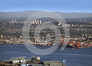 Merto Vancouver w Burrard Inlet and Mt. Baker photo