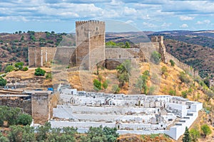 Mertola castle overlooking Guadiana river, Portugal