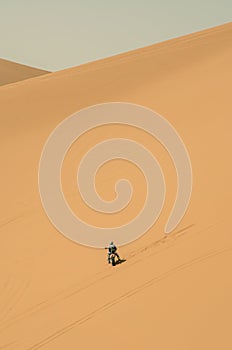 Footprints in desert sand