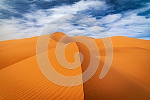 Merzouga, Morocco. Erg Chebbi sand dunes in the Sahara Desert, North Africa