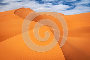 Merzouga, Morocco. Sand dunes in the Sahara Desert, North Africa - Erg Chebbi dunes