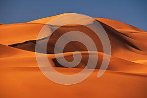 Merzouga, Morocco. Sand dunes in the Sahara Desert, North Africa - Erg Chebbi dunes