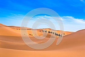 Merzouga in the Sahara Desert in Morocco