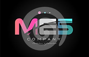 MES m e s three letter logo icon design photo