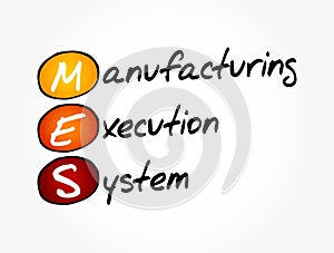 MES - Manufacturing Execution System acronym, business concept background