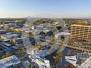 Mesa city center aerial view, Arizona, USA