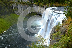 Mesa Falls Waterfall in Canyon Gorge Water Wilderness