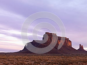 Mesa in Monument Valley at Dusk