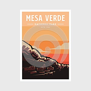 Mesa Verde National Park poster vector illustration design
