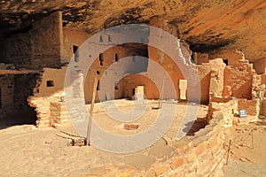 Mesa Verde National Park Spruce Tree House Pueblo Ruins, Cliff Dwelling, UNESCO World Heritage Site, Colorado, USA