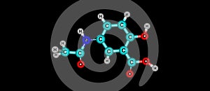 Mesalazine molecular structure isolated on black