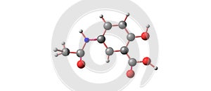 Mesalazine molecular structure isolated on white