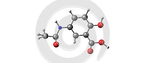 Mesalazine molecular structure isolated on white