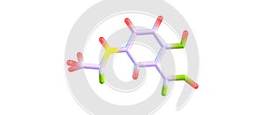 Mesalazine molecular structure isolated on white