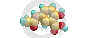 Mesalazine molecular structure on white