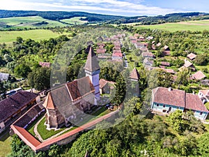Mesendorf fortified church in a traditional saxon village