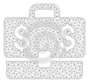 Accounting Case Polygonal Frame Vector Mesh Illustration
