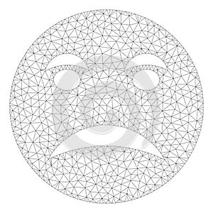 Angry Smiley Polygonal Frame Vector Mesh Illustration
