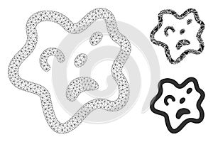 Bacteria Vector Mesh 2D Model and Triangle Mosaic Icon