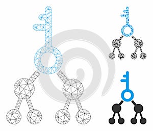 Binary Key Vector Mesh 2D Model and Triangle Mosaic Icon
