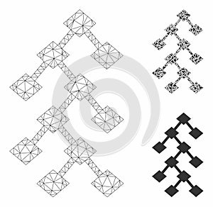 Binary Tree Vector Mesh Network Model and Triangle Mosaic Icon