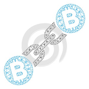 Bitcoin Blockchain Vector Mesh Wire Frame Model