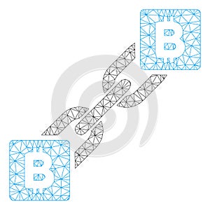 Bitcoin Blockchain Vector Mesh Carcass Model