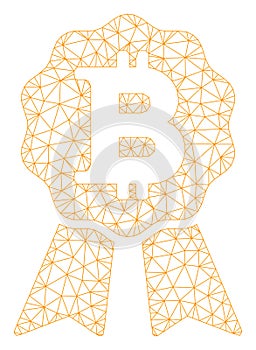 Bitcoin Certificate Seal Vector Mesh Wire Frame Model