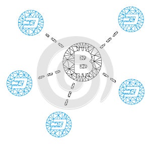 Bitcoin Dash Network Vector Mesh 2D Model