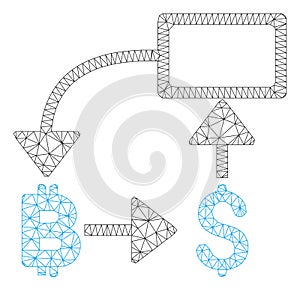 Bitcoin Dollar Flow Chart Vector Mesh Carcass Model