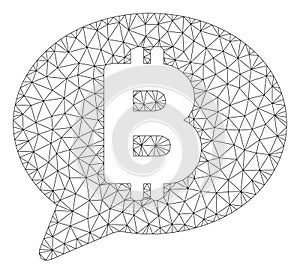 Bitcoin Message Balloon Vector Mesh Wire Frame Model photo