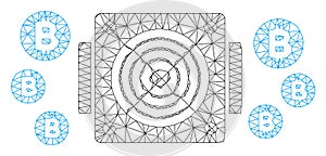 Bitcoin Mining ASIC Device Vector Mesh Wire Frame Model