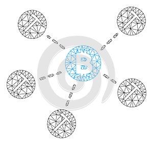 Bitcoin Mining Pool Vector Mesh Wire Frame Model