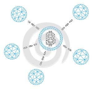 Bitcoin Network Vector Mesh Wire Frame Model