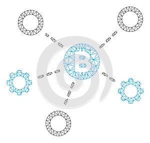 Bitcoin Network Nodes Vector Mesh Wire Frame Model