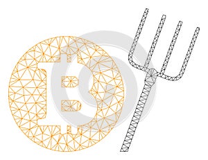 Bitcoin Pitchfork Vector Mesh Carcass Model