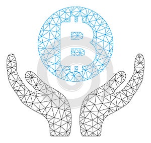 Bitcoin Support Hands Vector Mesh Wire Frame Model