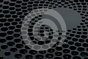 Mesh in black plastic surface