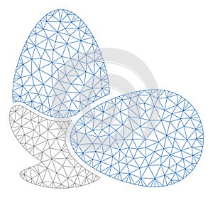 Boiled Eggs Polygonal Frame Vector Mesh Illustration